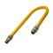 Flextron Gas Line Hose 5/8'' O.D.x36'' Len 1/2"x 3/4" MIP Fittings Yellow Coated Stainless Steel Flexible FTGC-YC12-36K - alternate 1